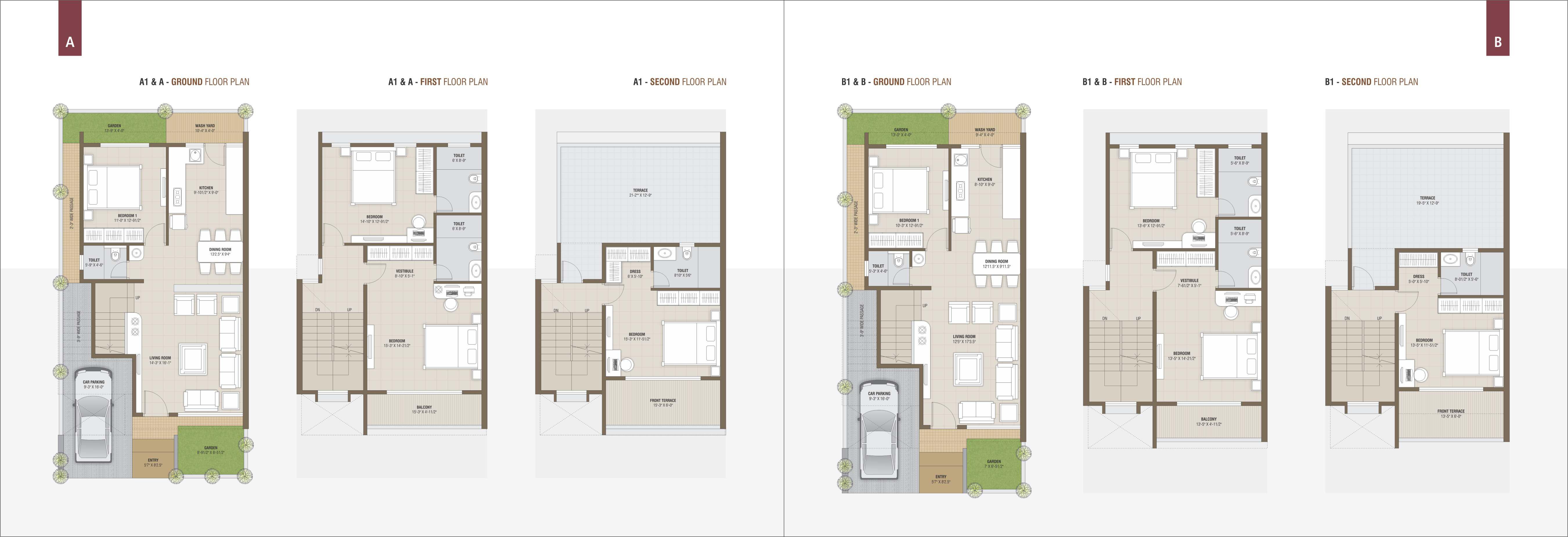 3 BHK Row House - 1300 sq.ft