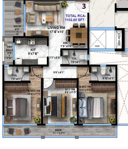 3 BHK Residence