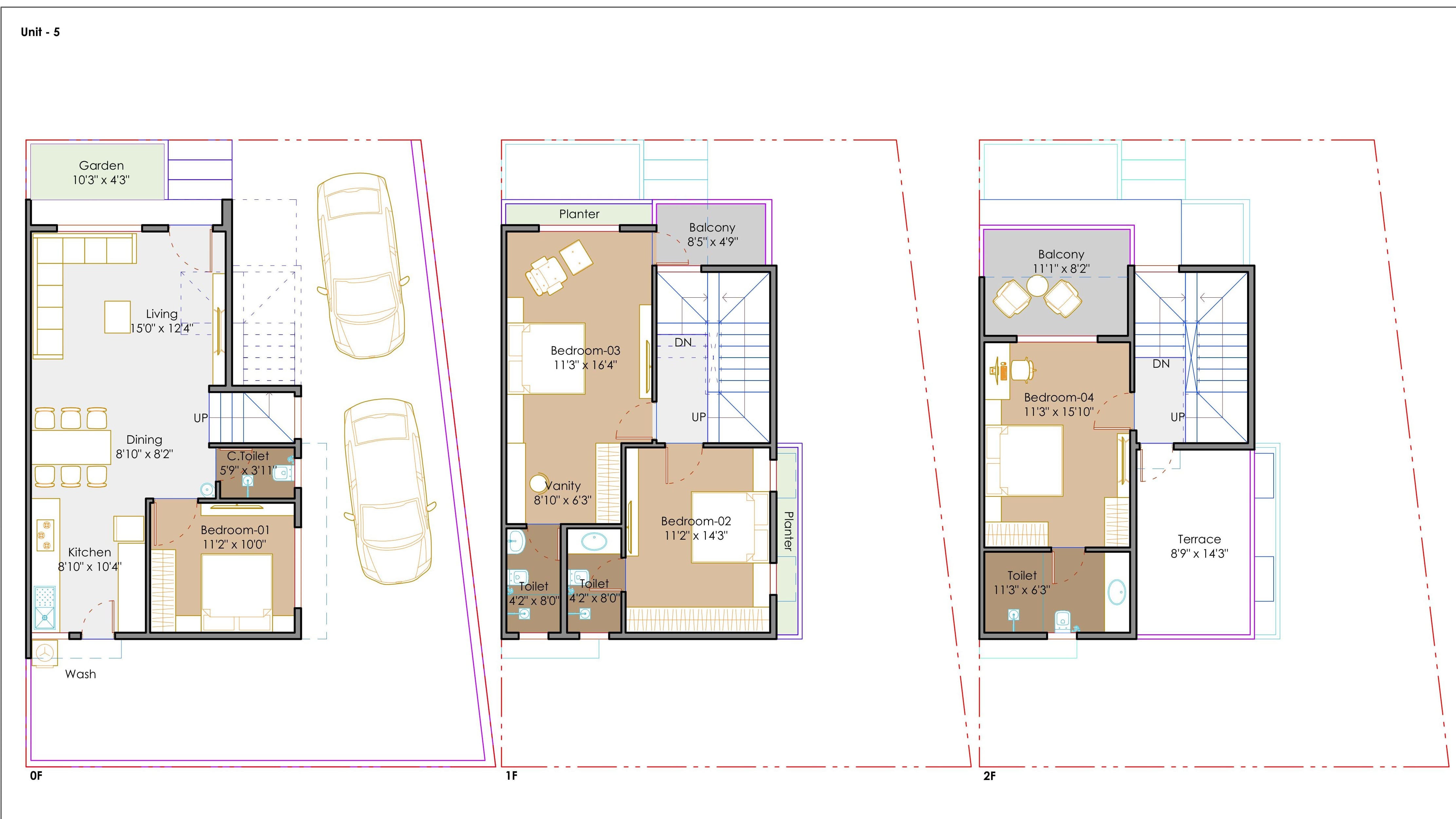 5 BHK Triplex Bungalows