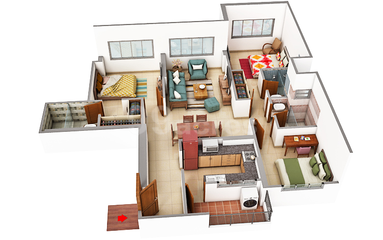3 BHK Residence – Variant 1